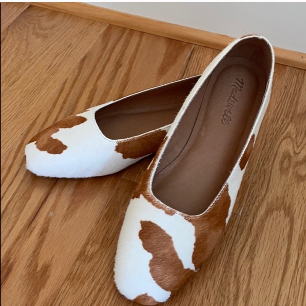 Madewell Cory Flat in Calf Hair Cow print